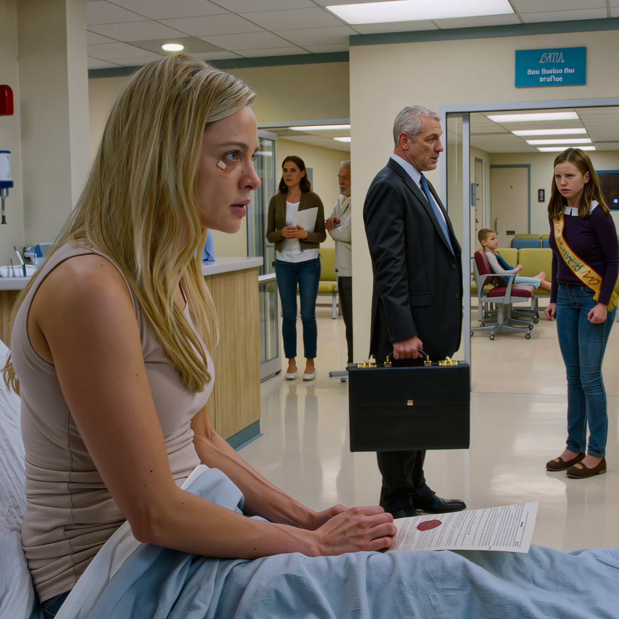 Op de twintigste verjaardag van mijn zus eisten mijn ouders dat ik geld uit mijn trustfonds zou halen om haar een BMW te kopen, ‘zodat ze het waardig zou zijn’. Zodra ik nee zei, veranderden alle gezichten in de kamer, ik werd direct naar de eerste hulp gebracht en ze probeerden me zelfs onder druk te zetten om een ​​vreemd document te ondertekenen… maar een paar uur later kwam er een man in pak binnen, opende zijn aktentas en één zin op dat papier maakte een einde aan het gelach in de kamer.