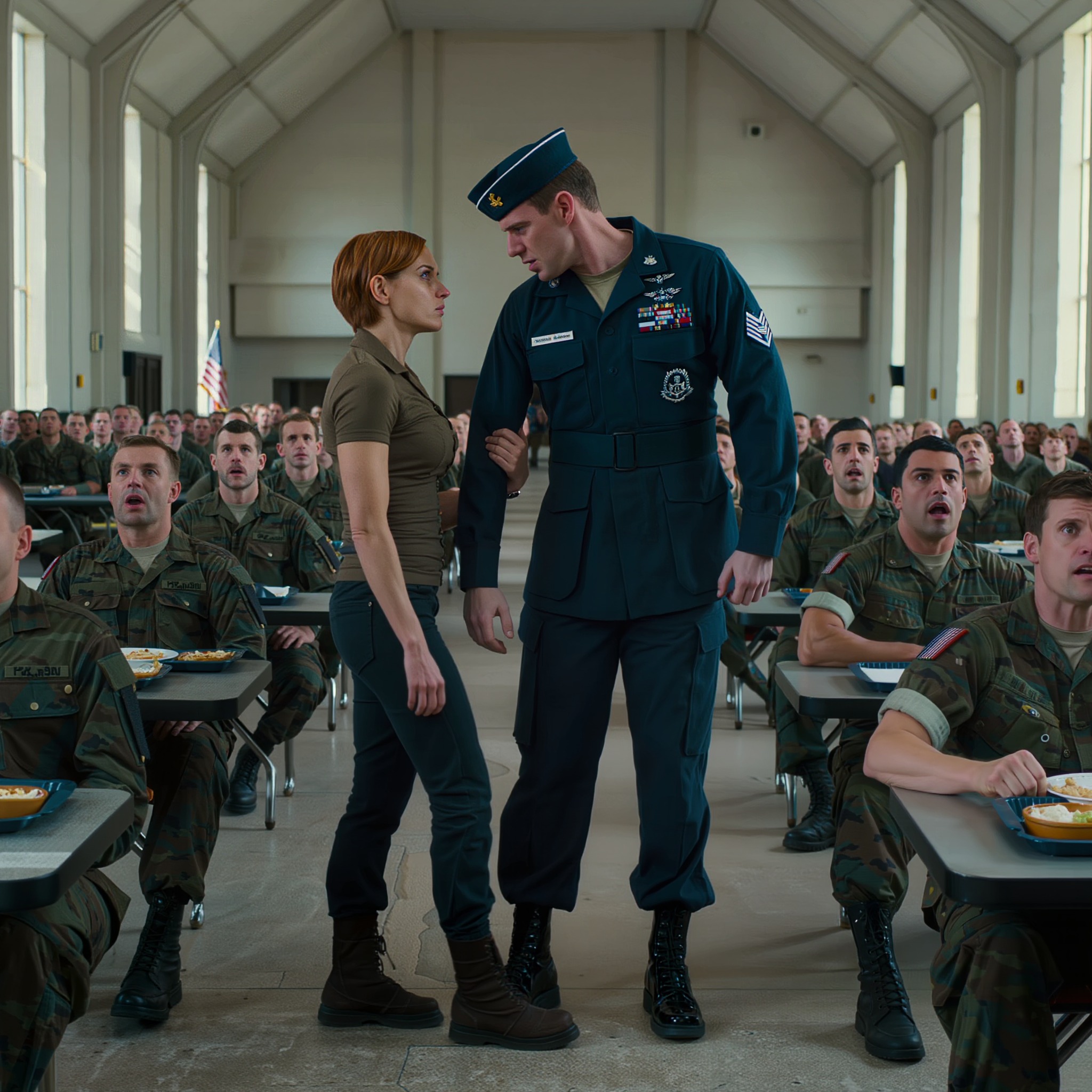 “Vergeet niet, ik ben een Navy Seal!” — Hij daagde haar eens uit, maar ze wees hem resoluut af voor 1040 soldaten.