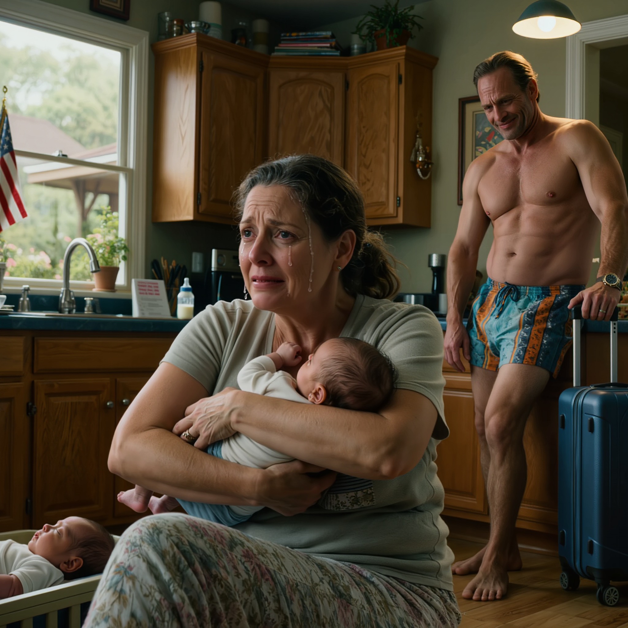 Mijn man liet me alleen achter met onze pasgeboren tweeling om “tot rust te komen”. Hij zei: “Die baby’s maken te veel lawaai – ik heb even ruimte nodig”, voordat hij met vrienden voor een maand naar Europa vloog en mij alleen achterliet om voor onze tweeling te zorgen. Toen hij eindelijk terugkwam, was hij sprakeloos toen hij zag hoeveel er veranderd was.