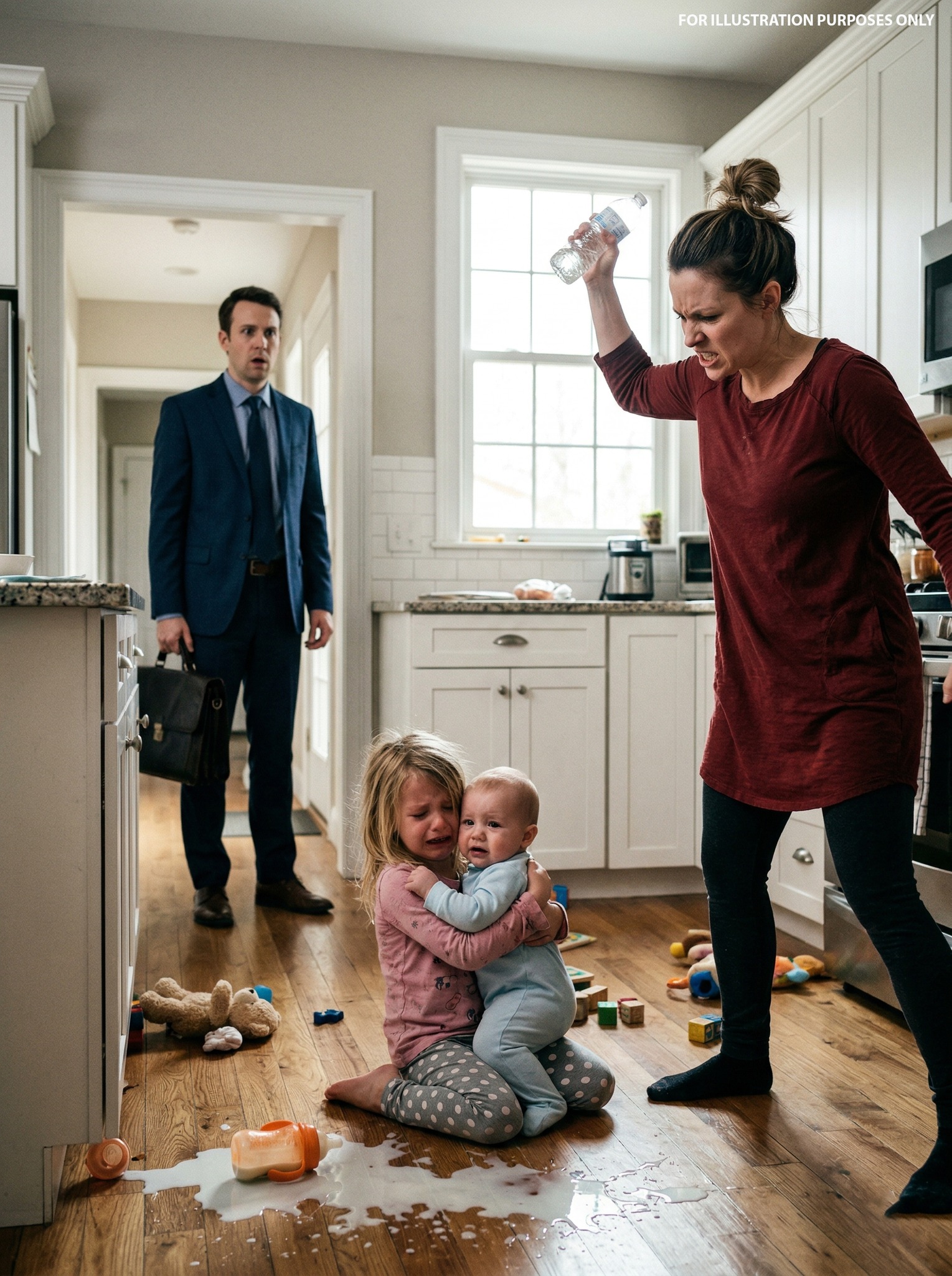 ‘Alsjeblieft… doe ons geen pijn,’ snikte zijn dochter.