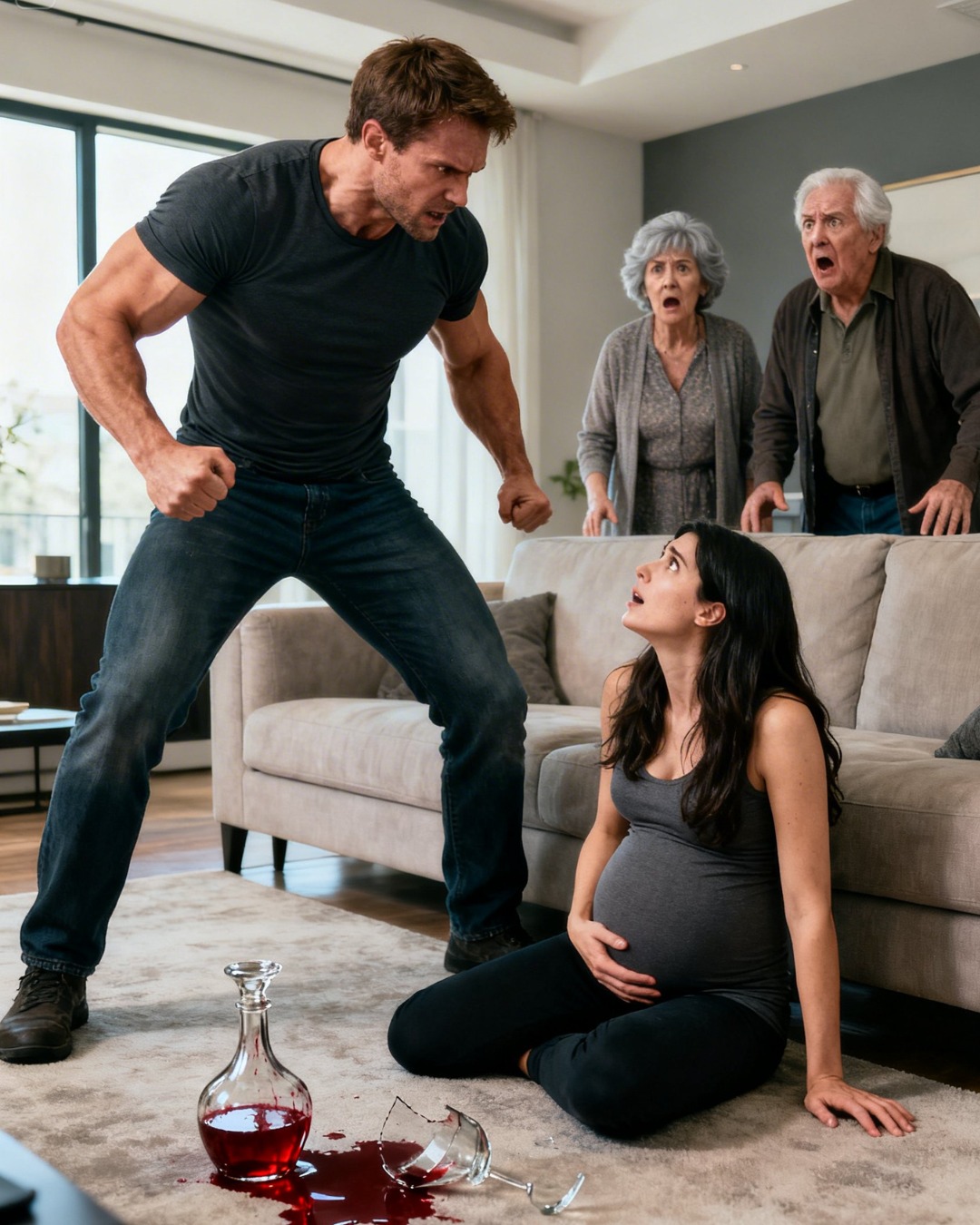 “Mijn man sloeg me toen ik zwanger was en zijn ouders lachten erom… maar ze wisten niet dat een simpel berichtje alles zou verwoesten.”