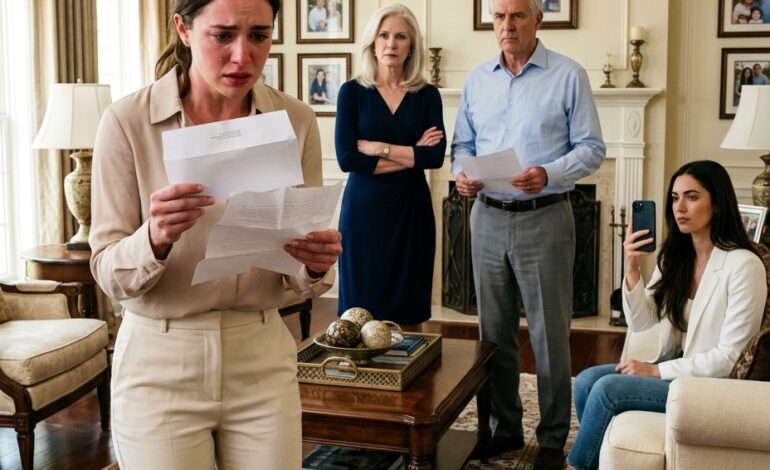 De avond dat ik mijn ouders vertelde dat ik “alles kwijt was”, vroeg mijn moeder niet of het wel goed met me ging. Ze stuurde één koud berichtje: “We moeten even onder vier ogen praten.” De volgende ochtend lag er al een envelop met mijn naam op tafel, mijn zus had haar telefoon al klaarstaan ​​om mijn emotionele uitbarsting vast te leggen, en ik begreep eindelijk waarom ze het in de geheime familiegroepschat “onze kans” hadden genoemd.