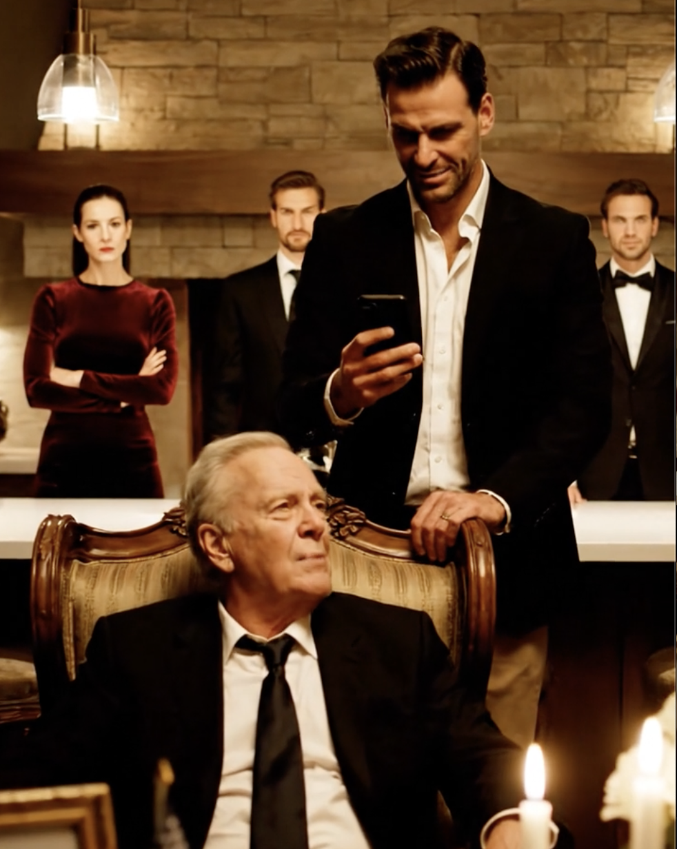 Tijdens de herdenkingsdienst van mijn vrouw schoof mijn zoon een bak hondenvoer voor mijn neus en zei: “Dat is wat profiteurs eten.” Vervolgens pakte hij zijn telefoon en filmde het, met de bedoeling mijn vernedering tot vermaak te maken. Ik maakte geen ruzie. Ik stond gewoon op en liep weg. De volgende ochtend, toen zijn bankpassen plotseling niet meer werkten en de politie voor zijn deur stond, was hij degene die in paniek belde en me smeekte om op te nemen.