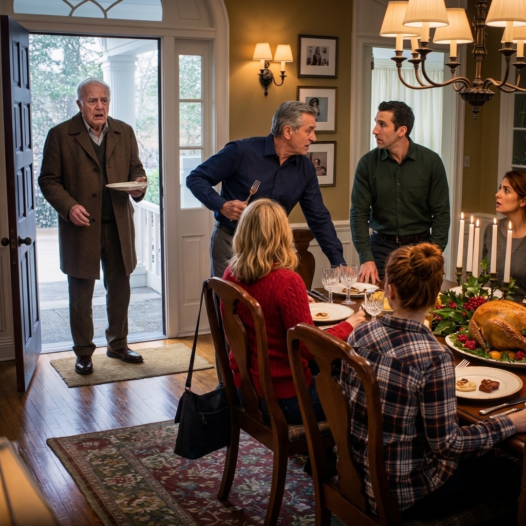 He kiittivät häntä heidän henkensä pelastamisesta ja käskivät sitten hänen nousta omalta paikaltaan joulupöydästään – eivätkä he tajunneet, että vanha mies, jota he kutsuivat taakaksi, oli muistuttamassa kaikkia, kenen talossa he todellisuudessa seisoivat. – Uutiset