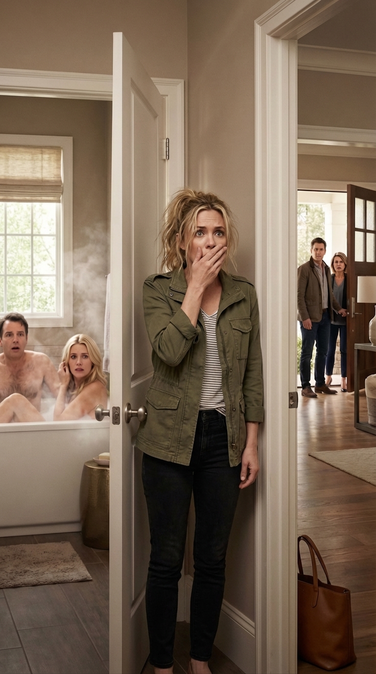 Tulin kotiin aikaisin ja kuulin naurua kylpyhuoneestani. Kun avasin oven, mieheni oli kylvyssä… parhaan ystäväni kanssa. Lukitsin heidät sisään, nappasin puhelimeni ja soitin hänen miehelleen. “Sinun täytyy tulla tänne עכשיו – heti.” Muutamaa minuuttia myöhemmin hän ilmestyi ovelleni. Mutta kun näin kuka astui ulos hänen vierellään, sydämeni melkein pysähtyi. Silloin tajusin, että tämä petos oli vielä suurempi kuin olin kuvitellut… – Tositarinoita