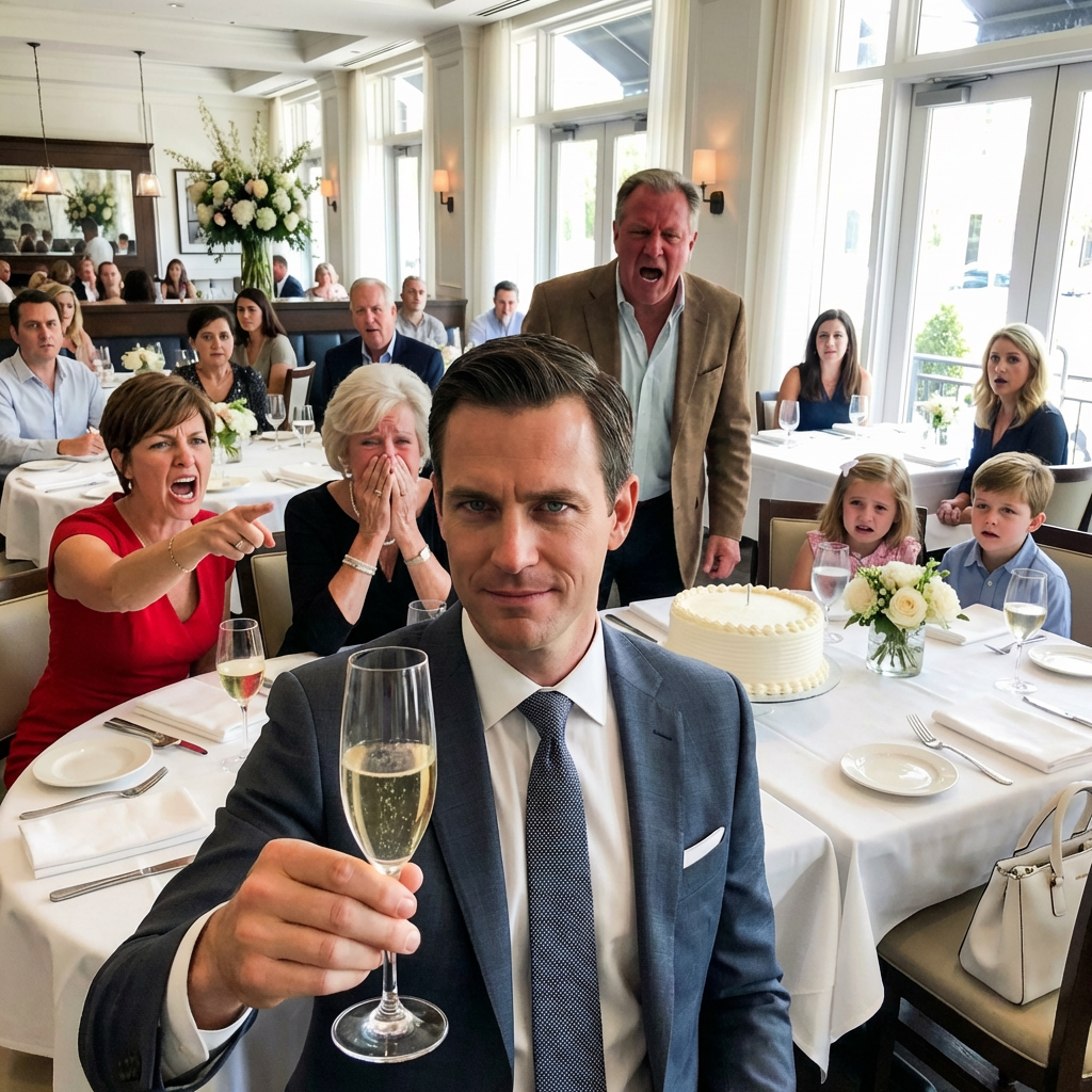 He istuttivat lapseni taakse hänen isänsä syntymäpäivinä – sen jälkeen kun olin lennättänyt kaikki sisään ja maksanut hotellin. Hänen sisarensa virnisti: “Lapsesi eivät kuulu tänne.” Hänen äitinsä nyökkäsi. Nostin lasini ja sanoin: “20 sekuntia.” Viiden aikaan hänen veljensä peitti suunsa. Kymmenen aikaan hänen isänsä nousi seisomaan. Kahdenkymmenen aikaan hänen äitinsä kuiskasi: “Onko se totta?”