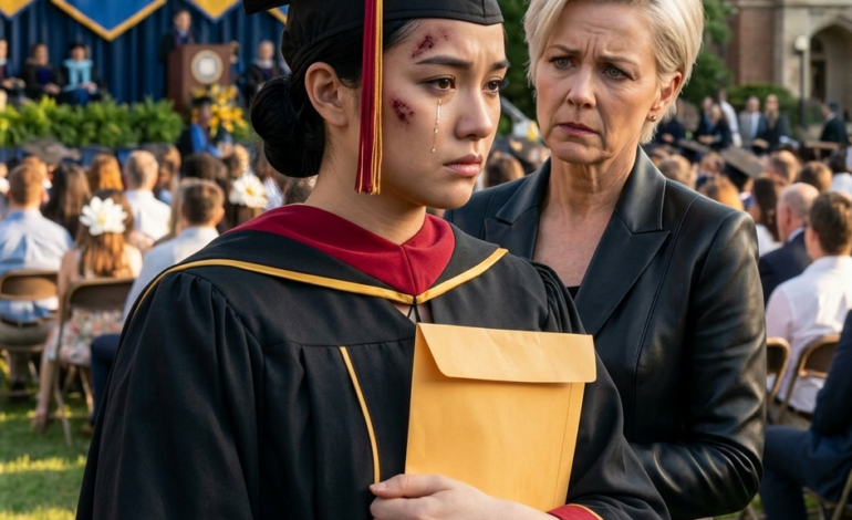 Valmistujaisissani isäni ilmoitti yhtäkkiä leikkaavansa minut pois. ”Et ole edes oikea tyttäreni”, hän sanoi. Huone hiljeni. Kävelin puhujakorokkeelle, hymyilin ja sanoin: ”Koska paljastamme DNA-salaisuuksia…” Sitten avasin kirjekuoren – ja hänen vaimonsa kalpeni.