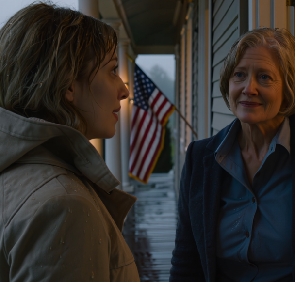 10-vuotias tyttäreni soitti minulle kuistilta Keskilännen ukkosmyrskyn aikana ja sanoi, että hänen avaimensa ei yhtäkkiä auennut vanhempieni ovea ja hän oli odottanut viisi tuntia sateessa. Kiirehdin pois työvuorosta Evergreenin sairaalassa, ja äitini avasi oven raolleen ja sanoi: “Olemme kaikki päättäneet, että sinä ja äitisi ette asu enää täällä. ” En huutanut. Sanoin vain, “Ymmärretty. ” Kolme päivää myöhemmin hän sai kirjekuoren ja kalpeni. Juuri sillä hetkellä ymmärsin yhden asian julmalla kirkkaasti. Jos aikuinen voi jättää lapsen ulos kylmään sateeseen tuntikausiksi vain “opettaakseen oppitunnin”, hän ei enää näe lasta perheenä. Sairaalan käytävällä oli vielä virkamerkki päässä, kädet haisivat edelleen desinfiointiaineelle, pää pyörii edelleen pitkästä lastentautien työvuorosta. Tyttäreni puhelu ei kuulostanut normaalilta koulun jälkeiseltä lähtöselvitykseltä. Hänen äänensä oli ohut, tärisi kuin hän olisi niellyt kyyneleitä, jottei hän saisi minua paniikkiin. Hän sanoi, ettei avain käänny. Hän sanoi valojen olevan yhä päällä sisällä. Hän sanoi, että autot olivat vielä pihalla. Ja hän sanoi seisoneensa kuistin katon alla jo kauan sade liottaen hänen reppunsa. Kun ajoin veden sumentamia katuja halki, yritin uskoa, että se oli virhe. Ehkä äitini vaihtoi lukon ja unohti kertoa meille. Ehkä isäni ei kuullut koputusta muistissaan. Tartuin rattiin ja pakotin itseni tarrautumaan pehmeään selitykseen. Mutta kun käännyin tutulle korttelille, näin tyttäreni käpertyneenä etuportailla, hiukset otsassa, kädet jäykkänä kylmästä. Hän törmäsi minuun ja kysyi yhden kysymyksen, joka sai sydämeni putomaan betoniin. Mikseivät he avanneet ovea minulle, äiti. Soitin kelloa. Hakkasin ovea. Huusin äitini nimeä. Hiljaisuus venyi kuin jotain valittua. Sitten kuistin valo syttyi, ovi halkesi auki, ja näin äitini rauhalliset kasvot, veljeni ja siskoni seisoivat hänen takanaan kuin kivi. Sanat “me olemme kaikki päättäneet” osuvat kuin vasara. Ei keskustelu. Ei varoitus. Pelkkä tuomio. Kuulin itseni sanovan “ymmärretty”, ja tuo ääni tuntui vieraalta, kuin se kuuluisi jollekin toiselle. En huutanut. En kerjännyt. Vedin juuri tytärtäni lähemmäs, niinku jos päästän irti, myrsky nielaisi hänet taas. Sinä yönä nukuimme tyttäreni kanssa halvimmassa motellissa, jonka löysin, ilmastointi huminaa, lakanat haisevat vanhalta pesuaineelle. Hänelle kehittyi kuume. Istuin seinää vasten tuijottaen hänen vielä märkiä kenkiään, ja ensimmäistä kertaa elämässäni ajattelin sanaa “oikeudet” pelastusköys. Kolme päivää myöhemmin tuo kirjekuori saapui ja äitini kasvot muuttuivat. Voisinpa kertoa juuri nyt mitä sisällä oli, mutta jotkut totuudet tarvitsee näyttää vain reunalla, jotta koko perhe järkkyisi. Jos sinut on koskaan työnnetty pois kodiksi kutsumastasi paikasta yhdelläkin kylmällä lauseella, ymmärrät miksi en voinut palata entiseen. (Yksityiskohdat on listattu ensimmäisessä kommentissa.