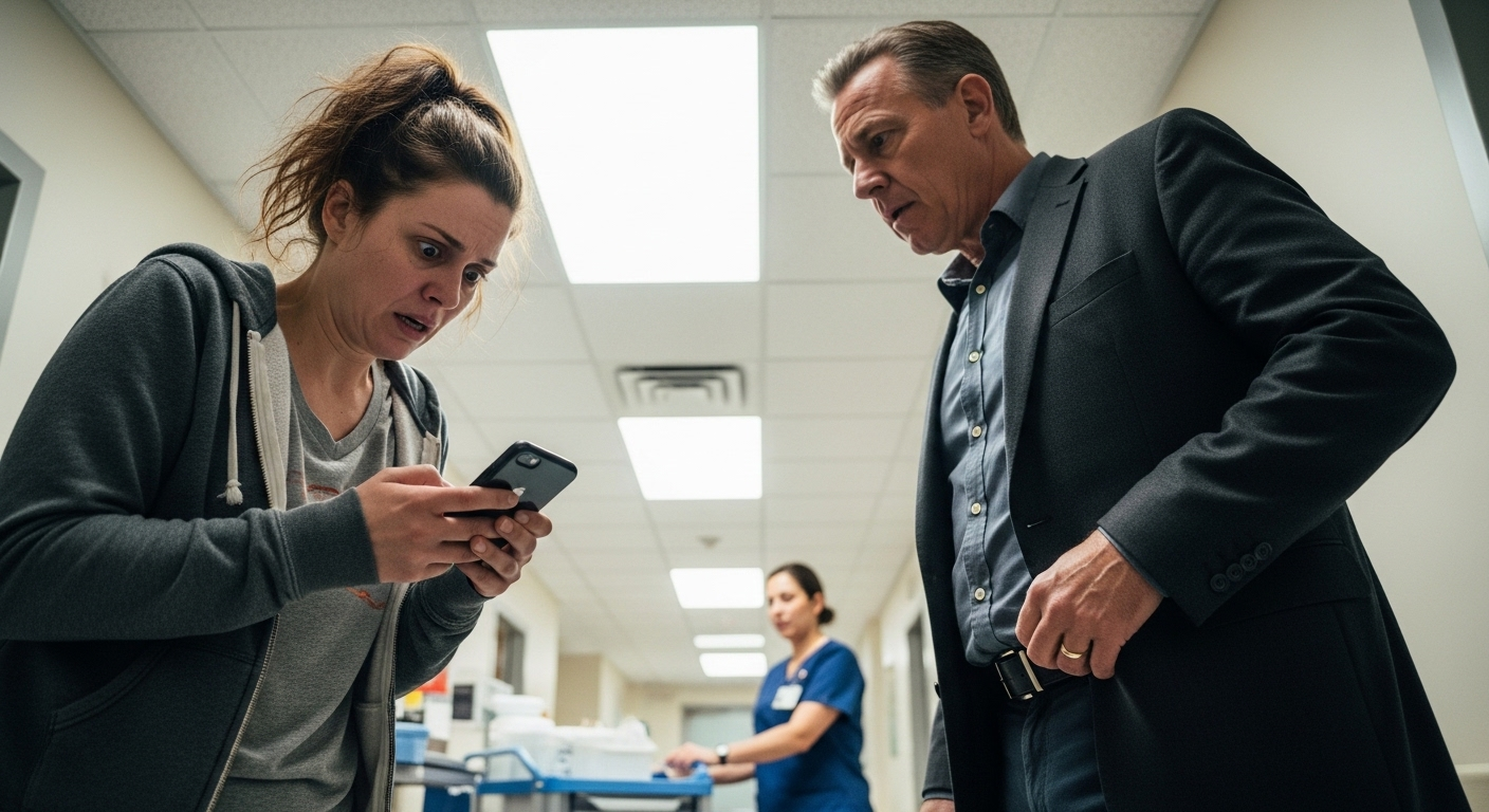 Ik dacht dat mijn man aan het werk was terwijl onze dochter op de eerste hulp voor haar leven vocht – totdat de politie me liet zien wat ze in zijn auto hadden gevonden. Mijn vijftienjarige huwelijk was een leugen.