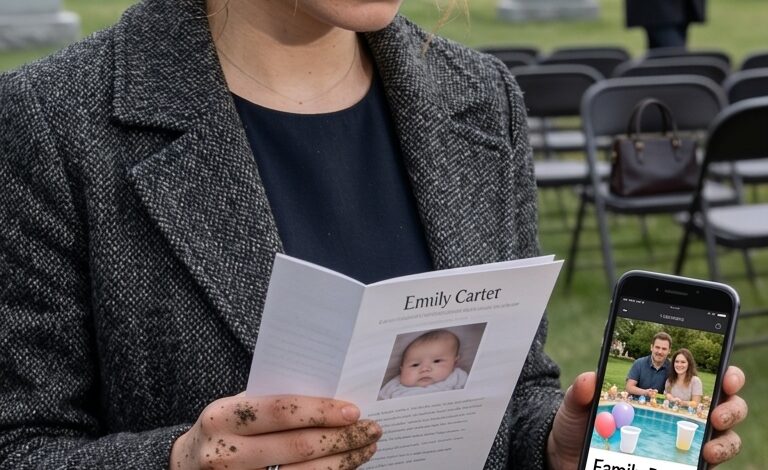 Een momentje… – Mijn ouders lieten de begrafenis van mijn baby achterwege vanwege het zwembadfeest van mijn broer en zeiden: “Het is maar…