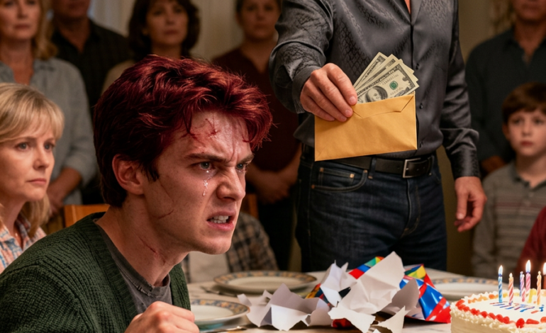 ‘Maar 300 dollar?’ Mijn vader sneerde toen hij mijn cadeau openmaakte. ‘Lena dekt de hele levensduur van mijn moeder – minimaal 4700 dollar per maand.’ Ik fluisterde: ‘Die automatische betalingen kwamen van mijn reserveaccount.’ Toen gooide mijn zus een map over tafel: ‘We hebben gestemd. Je moet er vrijdag uit.’ Diezelfde avond trok ik alle toegang in, bracht de huisbaas op de hoogte en bevroor de huurdeling. De volgende ochtend kwamen ze erachter – een envelop met de tekst ‘vertrouwelijk’