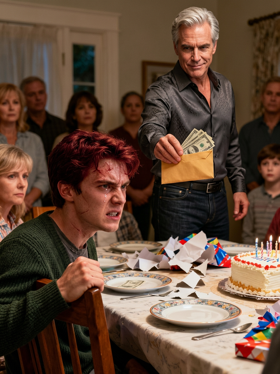 ‘Maar 300 dollar?’ Mijn vader sneerde toen hij mijn cadeau openmaakte. ‘Lena dekt de hele levensduur van mijn moeder – minimaal 4700 dollar per maand.’ Ik fluisterde: ‘Die automatische betalingen kwamen van mijn reserveaccount.’ Toen gooide mijn zus een map over tafel: ‘We hebben gestemd. Je moet er vrijdag uit.’ Diezelfde avond trok ik alle toegang in, bracht de huisbaas op de hoogte en bevroor de huurdeling. De volgende ochtend kwamen ze erachter – een envelop met de tekst ‘vertrouwelijk’