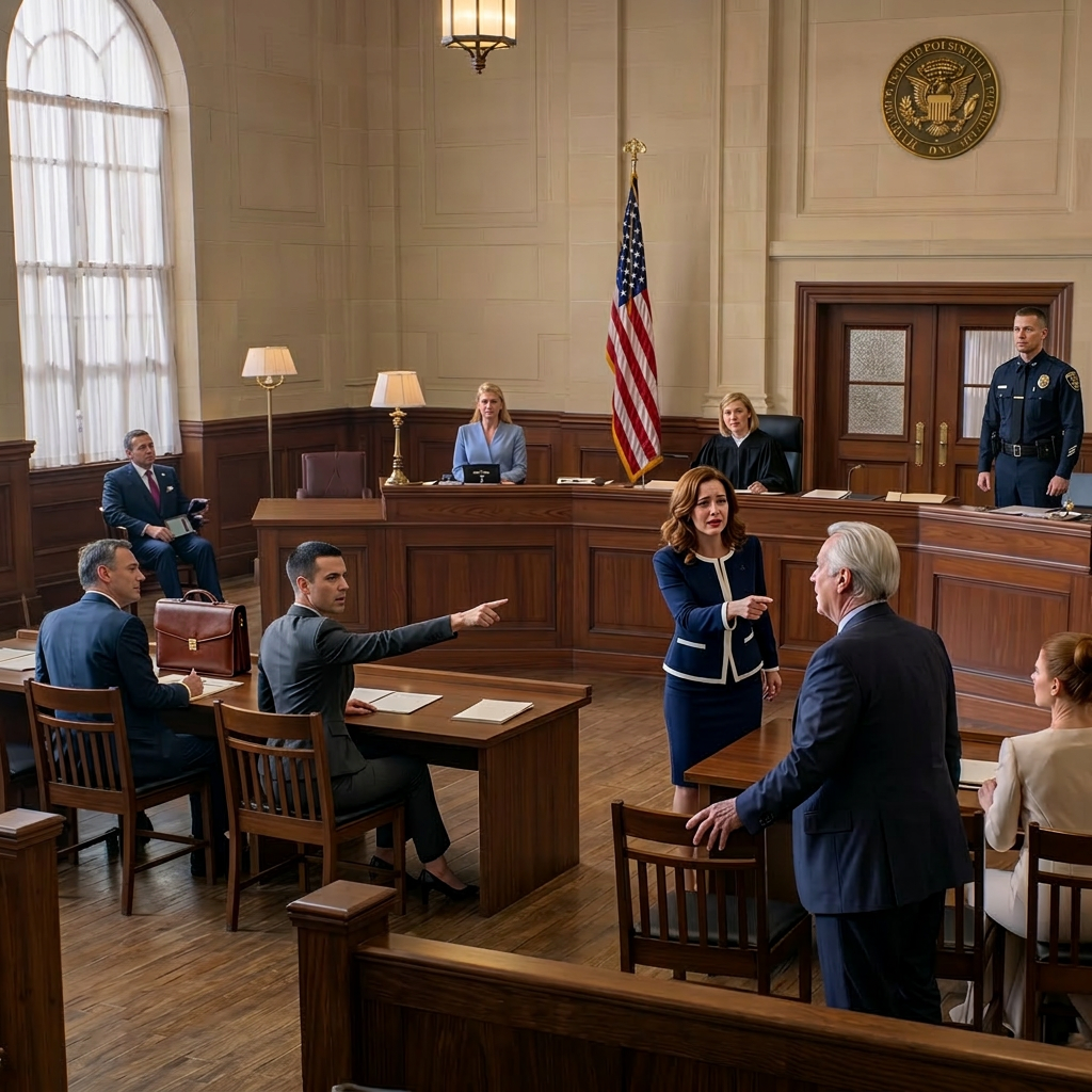 Mijn zus stond in de rechtszaal en beweerde dat er iets mis met me was. Zelfs mijn vader steunde haar. De rechter draaide zich om naar mij en ik zweeg twintig seconden. Toen kwam er een man de rechtszaal binnen… en vanaf dat moment veranderde alles.