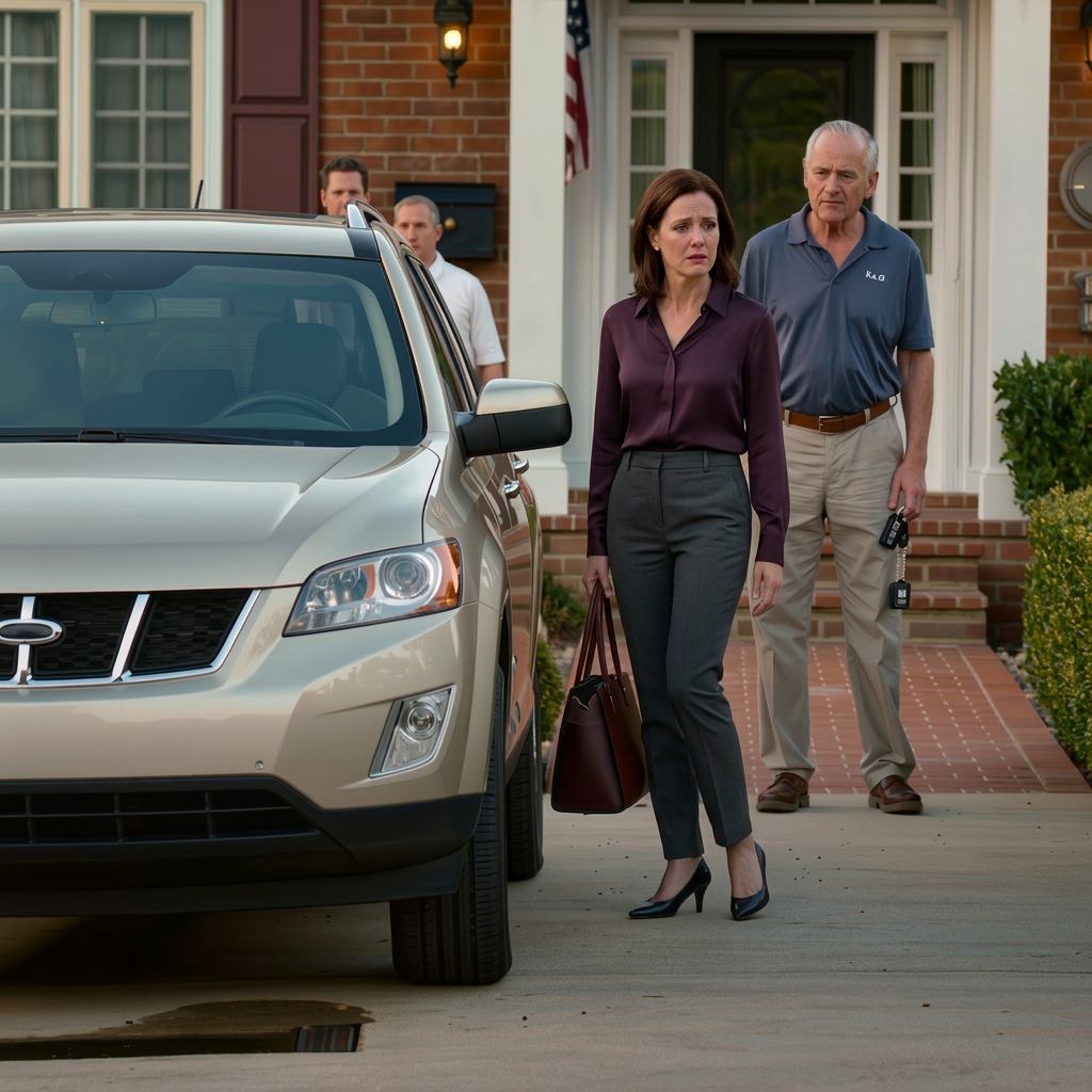 Ik kwam thuis en ontdekte dat mijn SUV van $60.000 weg was. Mijn vader lachte: “We hebben hem aan Lucas gegeven, hij is de man des huizes.” Ik schreeuwde niet. Ik vroeg alleen: “Is zijn rijbewijs nog steeds ingetrokken?” EN TOEN HEB IK ÉÉN TELEFOONGESPREK GEPLEEGD.