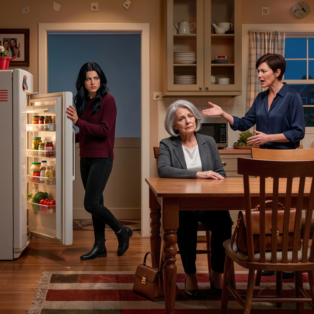 My daughter saw me sitting in the dark and softly asked, ‘Mom, why is there nothing to eat in the kitchen? You get $10,000 a month.’ My daughter-in-law stepped out and said matter-of-factly, ‘I control every dollar she gets.’ My daughter slowly took off her earrings, looked straight at her, and said, ‘Then from today on, that control ends.’