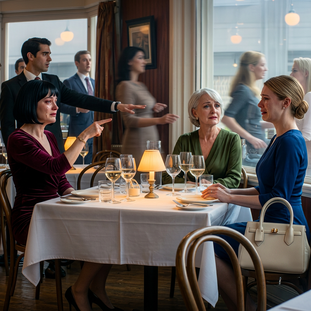 Tijdens het verlovingsdiner van mijn zus stelde mijn moeder me voor aan de familie van de bruidegom: “Dit is onze andere dochter – ze maakt huizen schoon voor de kost.” Mijn vader voegde eraan toe: “We hebben de hoop op haar opgegeven.” De moeder van de bruidegom kantelde haar hoofd, staarde me aan en fluisterde: “Wacht even… jij bent de vrouw die—” Ze stopte. Het werd muisstil aan tafel. Mijn moeders gezicht werd wit.
