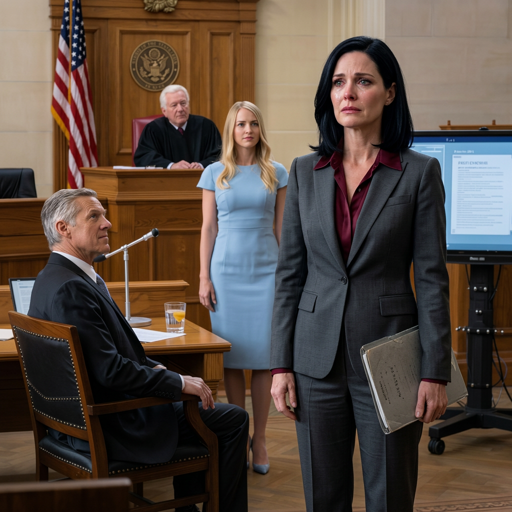 Mijn man en zijn maîtresse maakten me belachelijk. “Je bent dus te arm om je een advocaat te kunnen veroorloven.” De hele rechtszaal leek hetzelfde te denken… totdat de rechter zich tot zijn advocaat wendde en vroeg: “Weet u echt niet wie ze is?” De kaken van mijn man verstijfden van schrik.