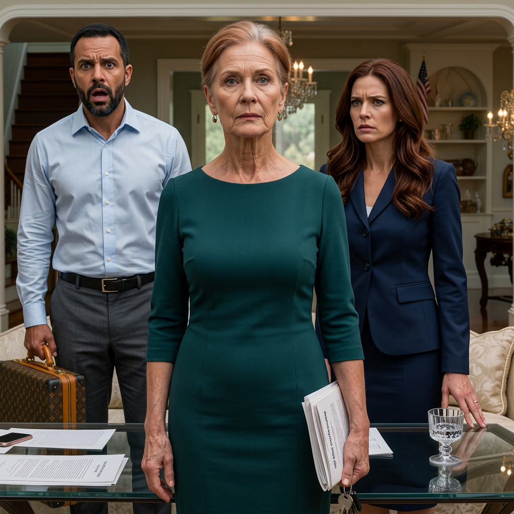 Op de zaterdag dat mijn zoon na dertien jaar stilte op mijn veranda verscheen, naast zijn elegante vrouw en een rij dure koffers, alsof mijn huis al van hen was, begreep ik dat sommige herenigingen plaatsvinden met een façade van familie en de manieren van een overname.