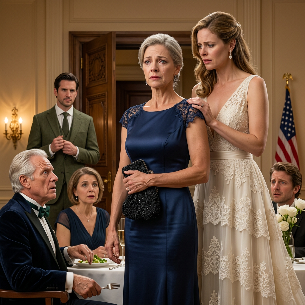 Tijdens het huwelijksdiner van mijn stiefzus trok ze me naar de tafel van de bruidegom en lachte: “Dit is mijn stiefzus – gewoon een nutteloze verpleegster.” De hele tafel lachte met haar mee, en voordat ik goed en wel weer kon gaan zitten, bleef de vader van de bruidegom me aanstaren en vroeg toen langzaam: “Wacht even… ben jij degene die…?” Vanaf dat moment kon niemand in de zaal meer lachen.