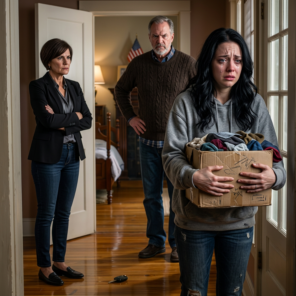 Mijn moeder zei koud: “Pak je spullen. Je zus heeft de grotere kamer nodig.” Mijn vader gooide mijn autosleutels op de grond en zei dat ik de huur en de energiekosten nog steeds moest betalen, “dat is toch eerlijk?”