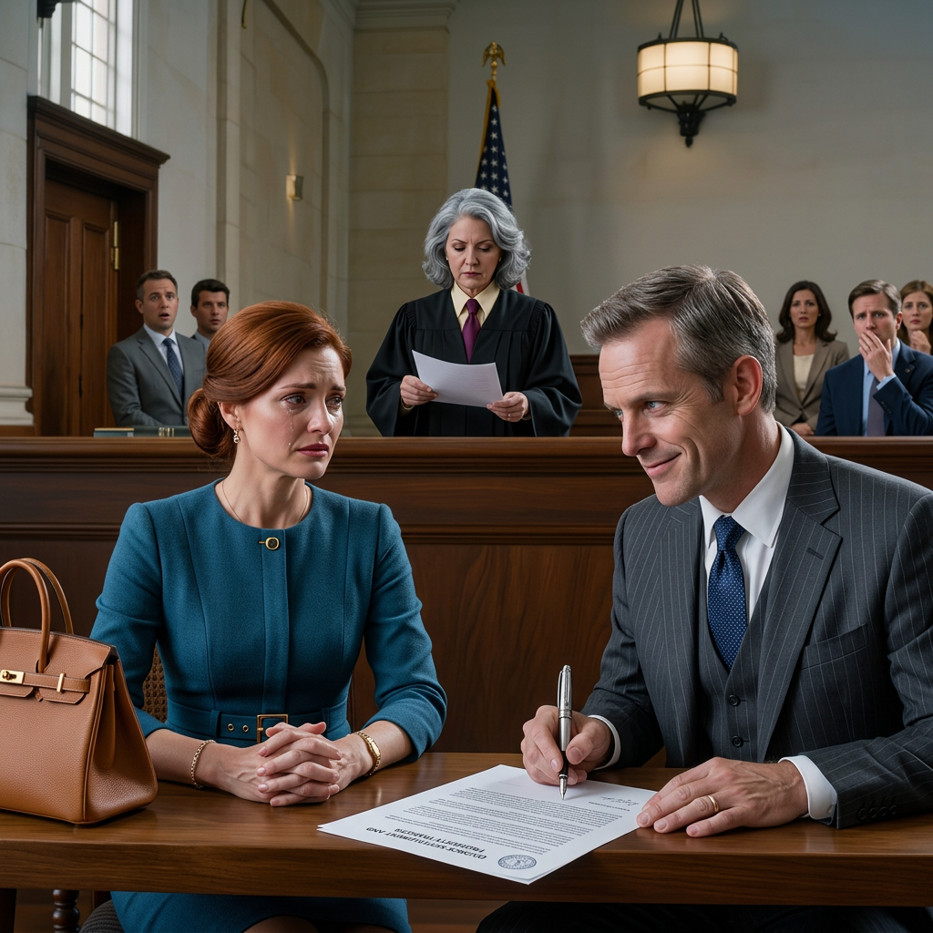 Zonder te weten dat zijn vrouw de erfgenaam was van een verborgen fortuin, tekende hij met een grijns de scheidingspapieren…