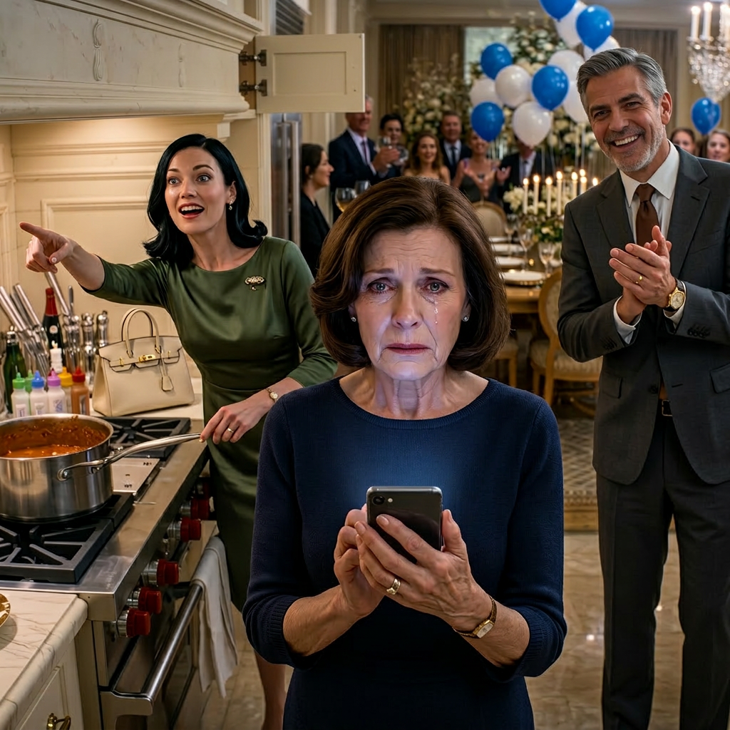 ‘Er is geen plaats voor jou hier, mam!’ riep mijn schoondochter terwijl ze haar verjaardagstoofpot in mijn pannen roerde, gekruid met mijn specerijen. Mijn zoon… begon te klappen: ‘Zo is het, eindelijk laat iemand haar haar plek zien…’ maar hij maakte zijn zin niet af… Een paar seconden later verscheen er een bericht op mijn telefoon, waarin geen van beiden begreep wie ze de afgelopen vijf jaar werkelijk hadden onderschat.