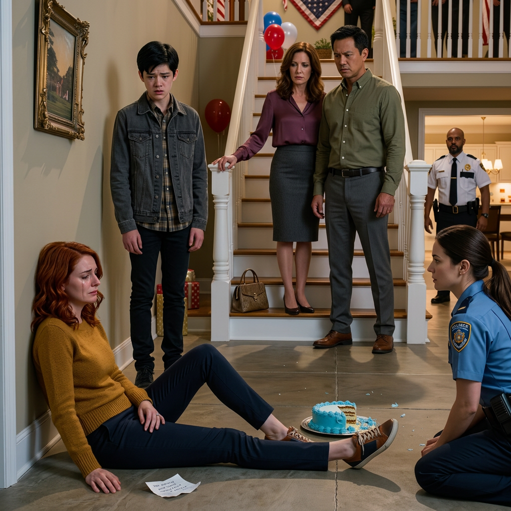 “Walk It Off,” My Father Snapped As I Lay On The Basement Floor. My Brother Looked Amused While Mom Accused Me Of Ruining His Birthday. But When The Paramedic Realized Something Was Seriously Wrong, She Called For Immediate Support. The Scan Would Reveal…