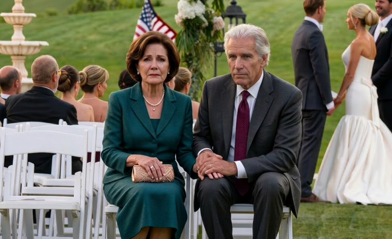 Ik zat alleen op de bruiloft van mijn zoon — toen zei een vreemde: ‘Doe alsof je bij mij hoort’