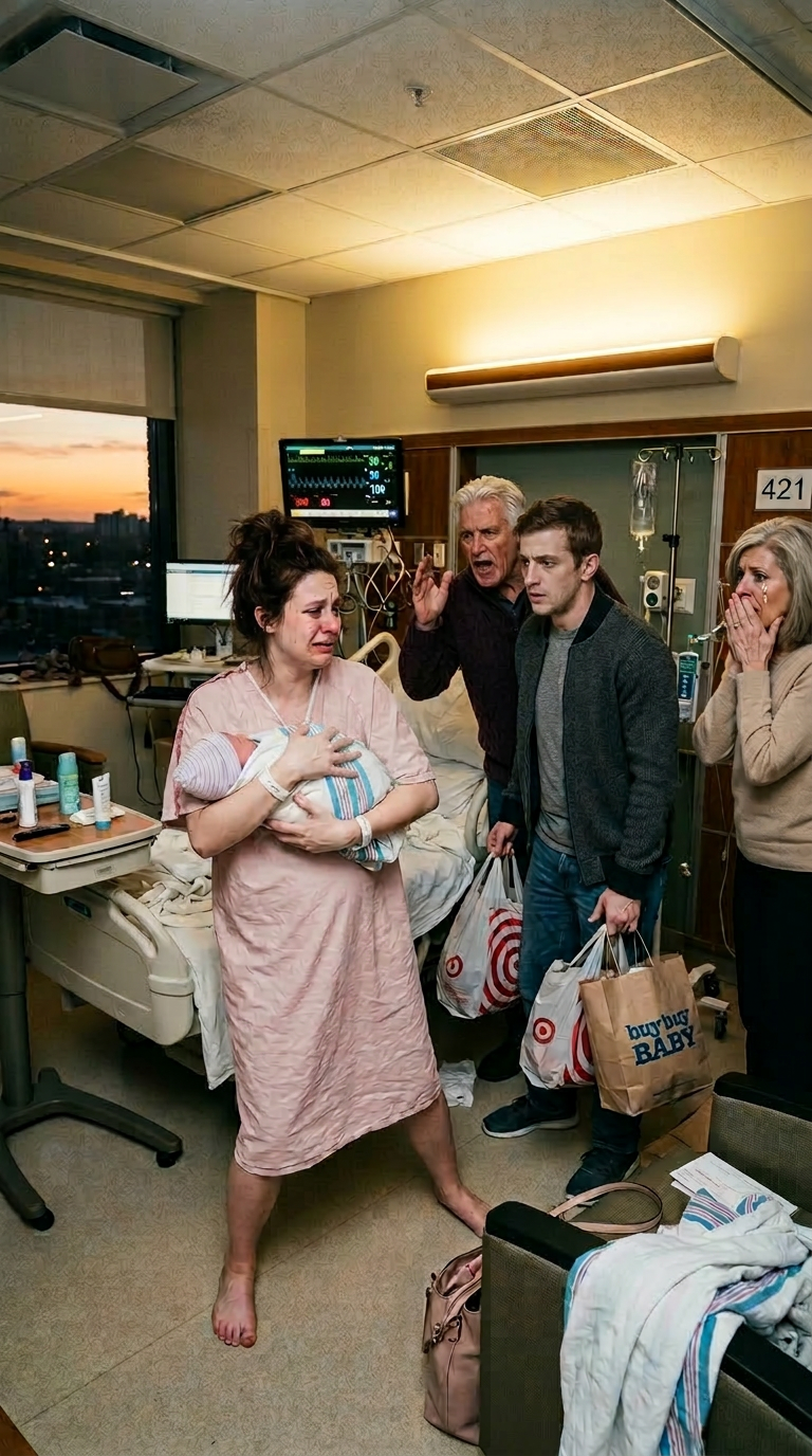 Toen mijn grootvader binnenkwam nadat ik bevallen was, waren zijn eerste woorden: “Lieve, was die 250.000 die ik je elke maand stuurde niet genoeg?” Mijn hart stond stil. “Opa… welk geld?” fluisterde ik. Op datzelfde moment stormden mijn man en schoonmoeder binnen met armen vol luxe tassen