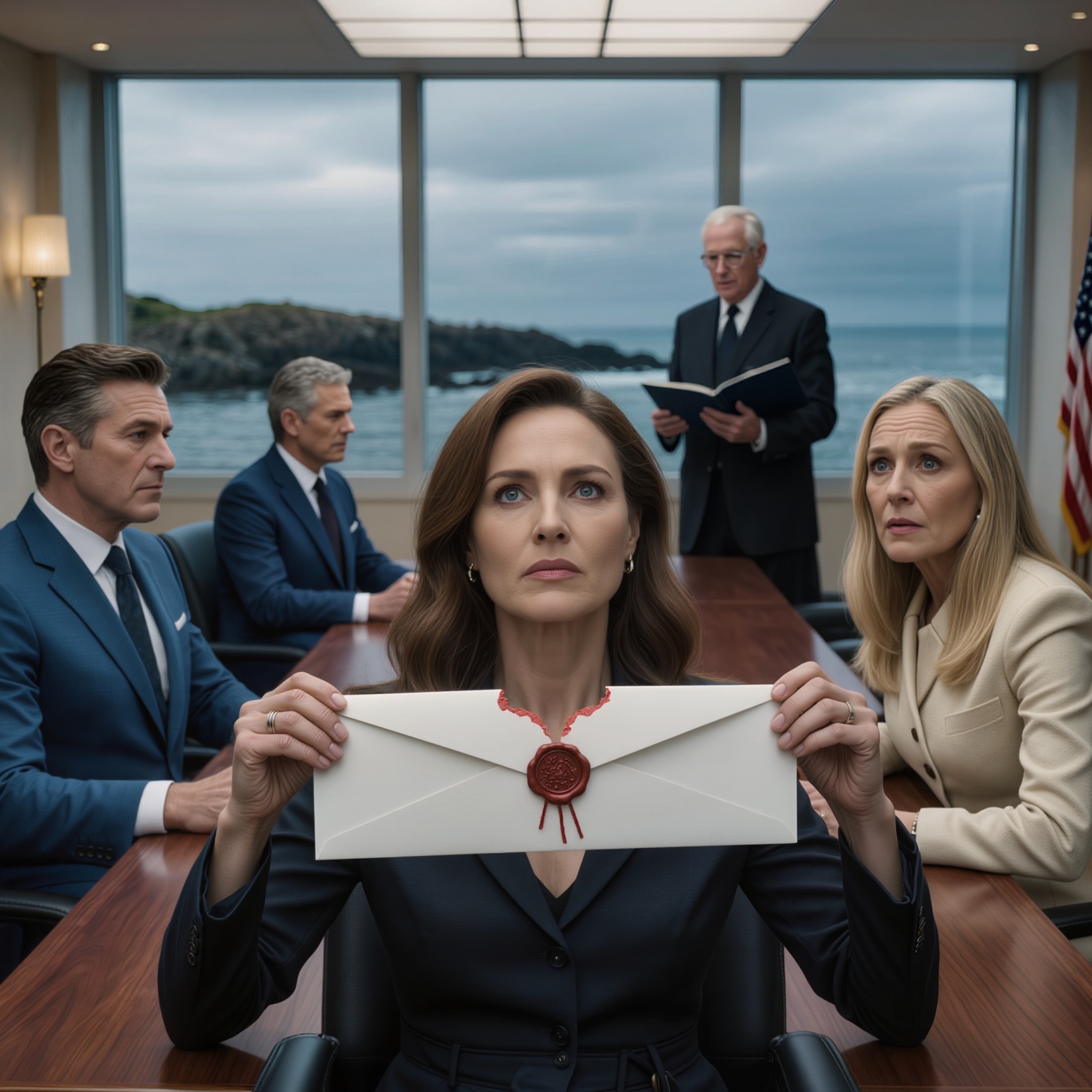 Ik had mijn moeder achttien jaar niet gezien, tot ze plotseling de directiekamer van mijn overleden oom in Ravenport, Massachusetts, binnenstapte, gehuld in een jas van vijfduizend dollar, me ‘schatje’ noemde alsof ze daar nog recht op had, en vroeg waar het geld was. Maar op het moment dat de advocaat van mijn oom een rode envelop met de tekst ‘Alleen lezen als Paula Sawyer verschijnt’ pakte, verdween de glimlach die ze de hele ochtend had gedragen. Elliot had haar geen erfenis nagelaten. Hij had iets veel preciezer nagelaten. Hij had instructies achtergelaten, geschreven voor precies dit moment.