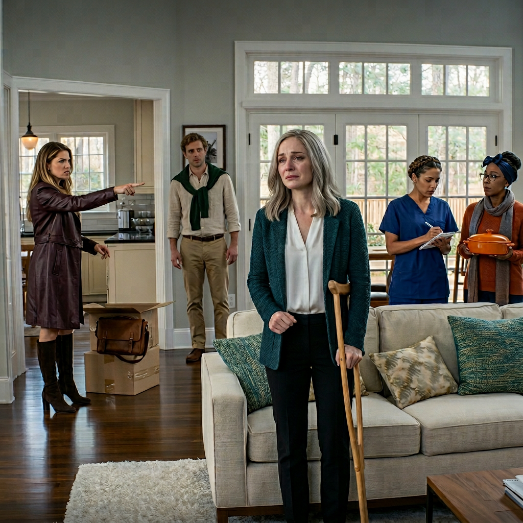 ‘Zoek een andere plek om te sterven.’ Dat zei mijn zus drie dagen na de begrafenis van mijn ouders. Ze stond in de deuropening met verhuisdozen, terwijl ik me met een wandelstok staande hield in het huis dat ik twee jaar lang had helpen beschermen. Maar toen ik het handgeschreven briefje van mijn vader op de achterkant van een oude advocatenkaart vond, besefte ik dat ze me niet met hen wilde begraven. Ze probeerde me iets voor te zijn.