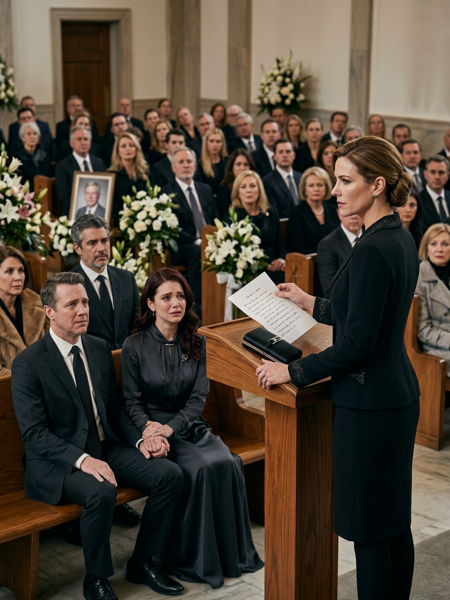 DRIE WEKEN NADAT MIJN MIDDERNACHTBLAUWE VERSACE-JURK UIT MIJN KAST VERDWENEN WAS, LOOP IK DE BEGRAFENIS VAN MIJN VADER BINNEN EN …