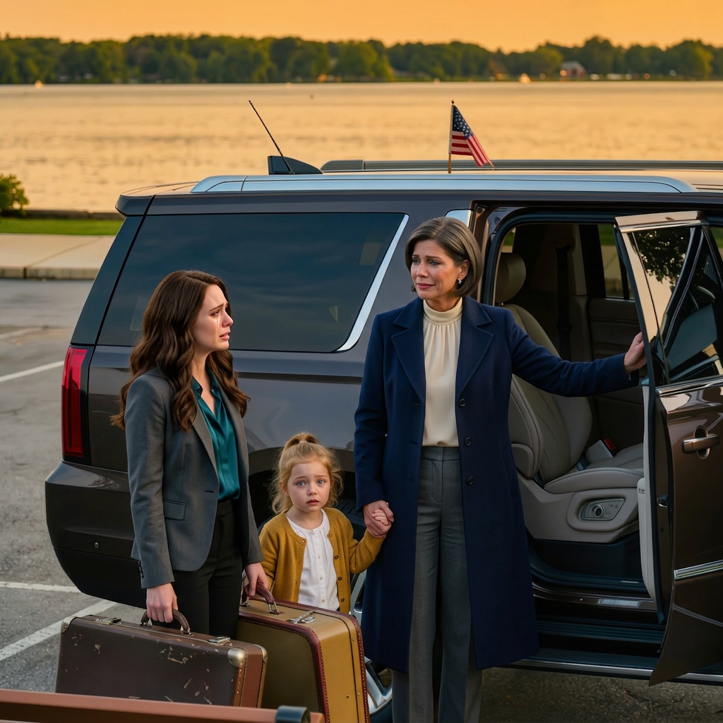 Ik zag mijn dochter en kleindochter in het park met twee koffers naast zich. Ik vroeg waarom ze niet bij mijn bedrijf was. Met tranen in haar ogen zei ze dat ze was ontslagen omdat haar schoonvader mijn familie niet goed genoeg vond. Ik glimlachte, opende het autodeur en zei: ‘Stap in.’ Tegen de tijd dat hij de persoon ontmoette die er echt de touwtjes in handen had, was het te laat.