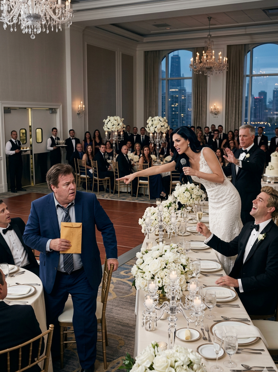 Ik arriveerde op de extravagante bruiloft van mijn zoon in Chicago in een goedkoop grijs pak met vetvlekken op mijn manchet, nadat ik $85.000 had betaald voor de hele avond.