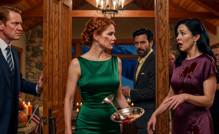 Op het Thanksgivingfeest in Park City botste ik per ongeluk tegen mijn zus aan, en ze gaf me een klap recht voor de ogen van meer dan vijftig gasten, waarna ze schreeuwde: “Ben je blind? Kun je niet zien waar je loopt?” Mijn moeder trok me meteen apart en siste: “Bied je excuses aan je zus aan, of ga weg.” Ik keek naar mijn vader, die gewoon naar voren stapte en de deur voor me openhield – en precies om 8 uur de volgende ochtend voelde dat huis niet meer hetzelfde aan als de avond ervoor.