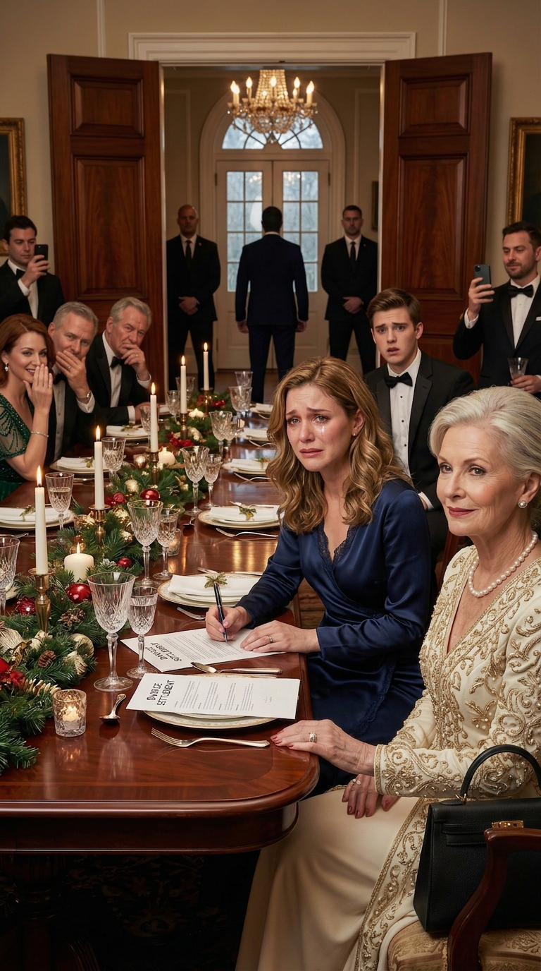 Een momentje… – Op het kerstfeest van mijn rijke schoonfamilie glimlachte mijn schoonmoeder