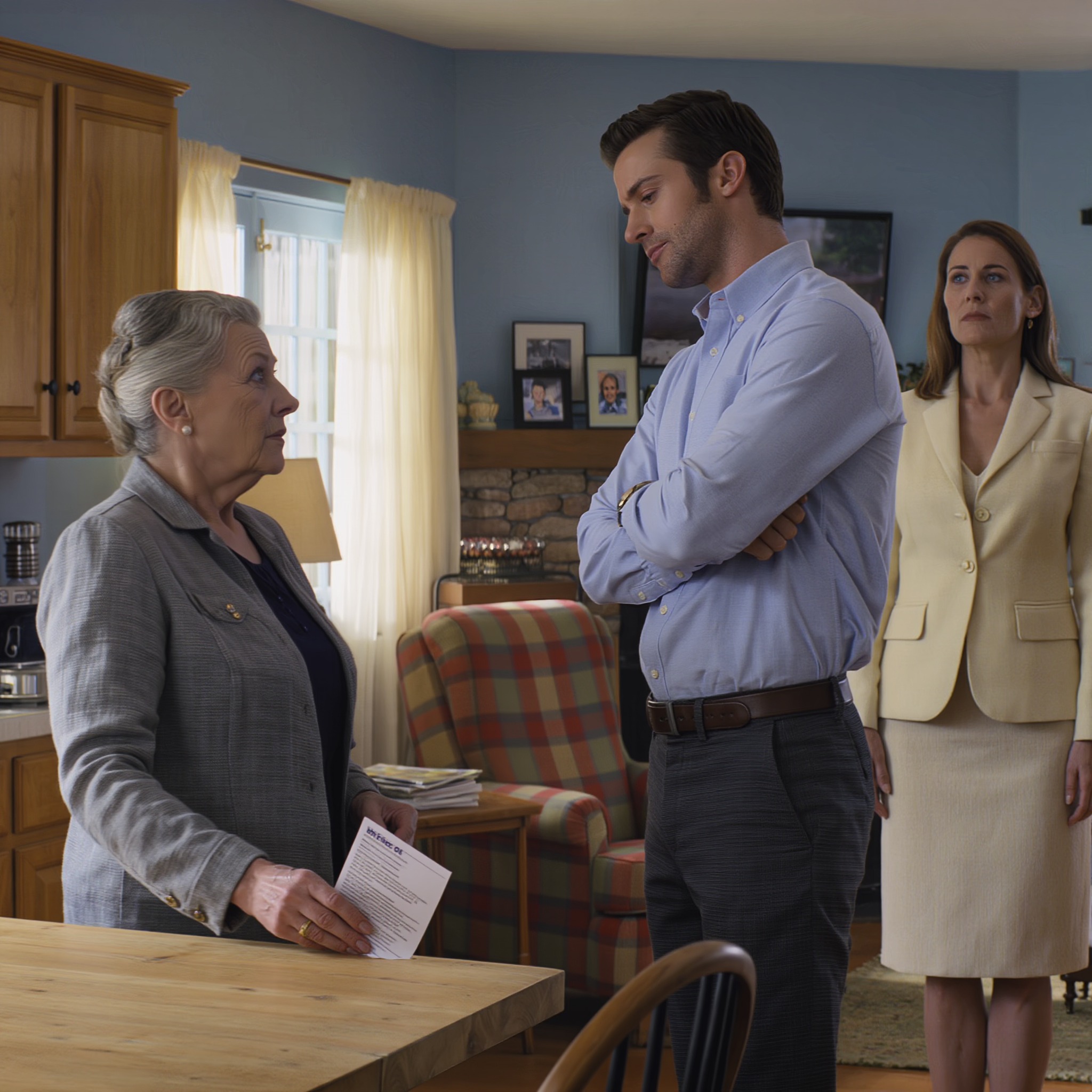 “‘Als je de huur niet voor vrijdag betaalt, woon je hier niet meer,’ zei mijn zoon in dezelfde woonkamer waar ik hem ooit in slaap wiegde. Dus opende ik de onderste lade, pakte de originele eigendomsakte eruit en realiseerde me dat het kleine blauwe huisje dat hij dreigde af te pakken, nooit echt van hem was geweest… en wat de advocaat de volgende ochtend ontdekte, deed hem bleek worden.”