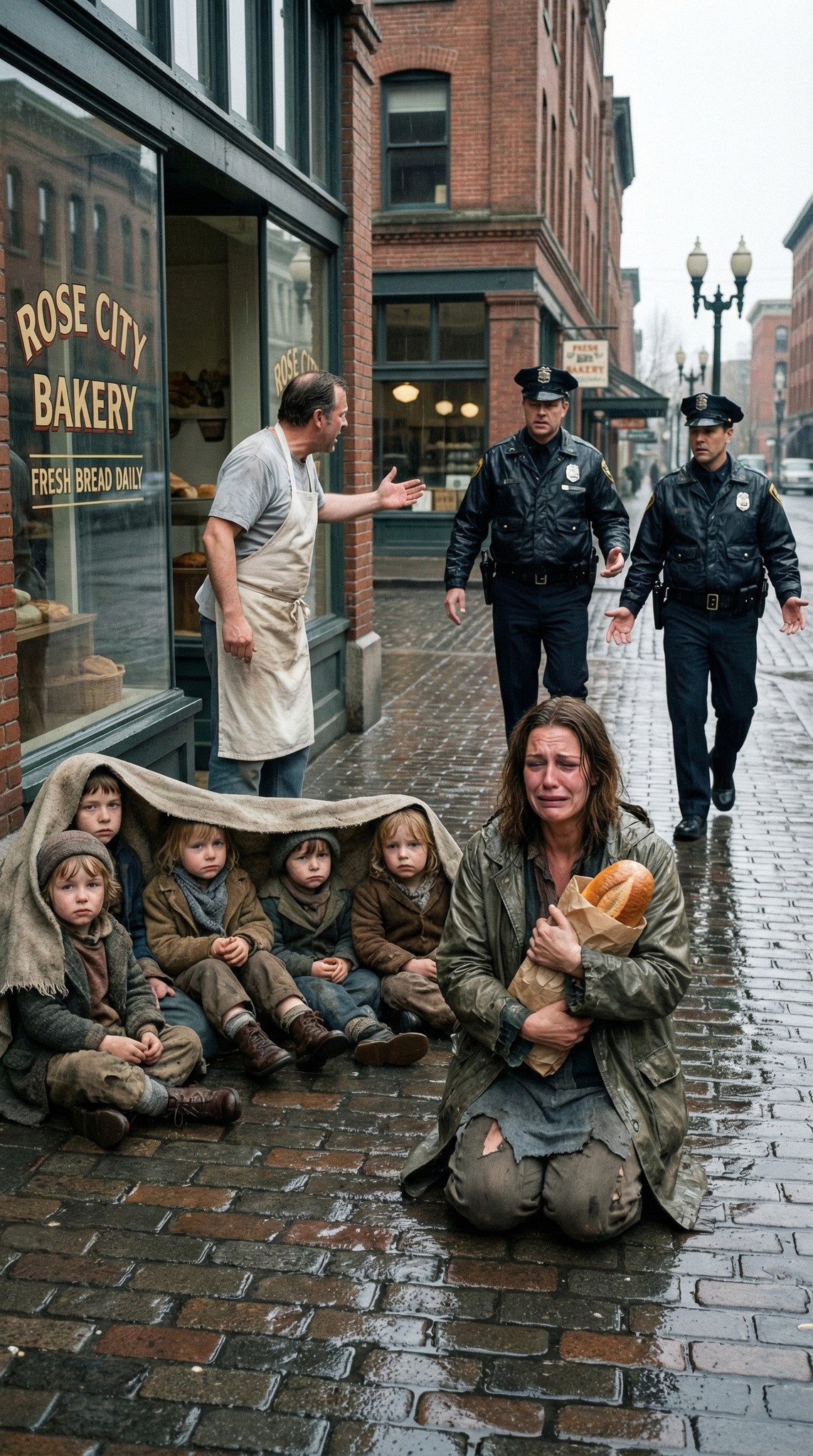 Een momentje… – Op een regenachtige ochtend in Portland stal een wanhopige moeder