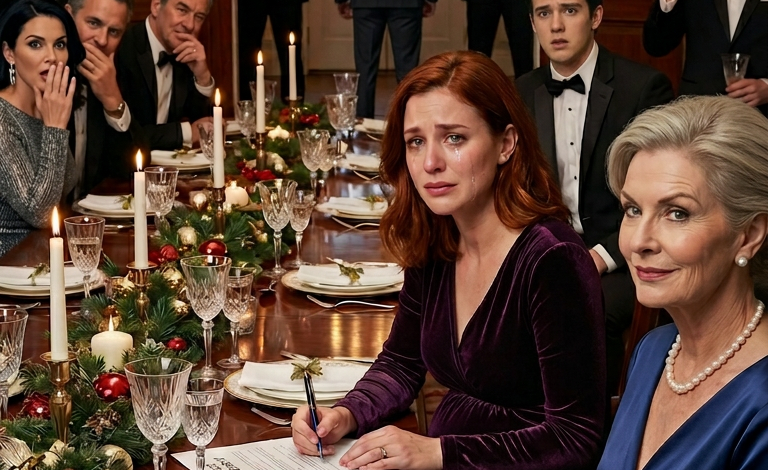 Een momentje… – Op het kerstfeest van mijn rijke schoonfamilie glimlachte mijn schoonmoeder