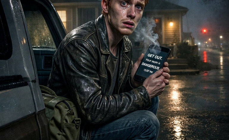 Mijn vader stuurde me om middernacht een berichtje: “Ga weg, je moeder is GEVAARLIJK.” Dus ik rende weg…