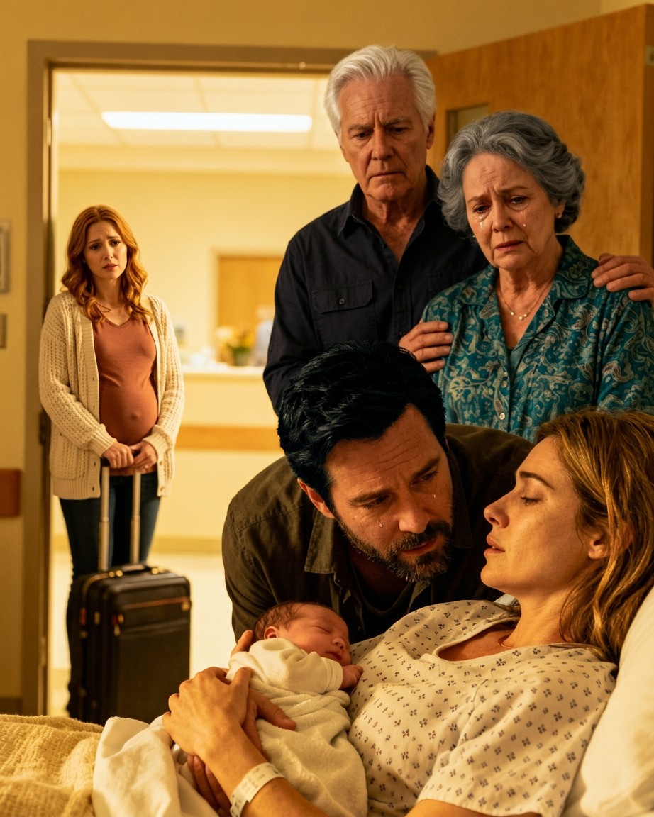 De maîtresse van mijn man en ik waren allebei zwanger — mijn schoonmoeder zei: “Wie een jongen krijgt, mag blijven.”