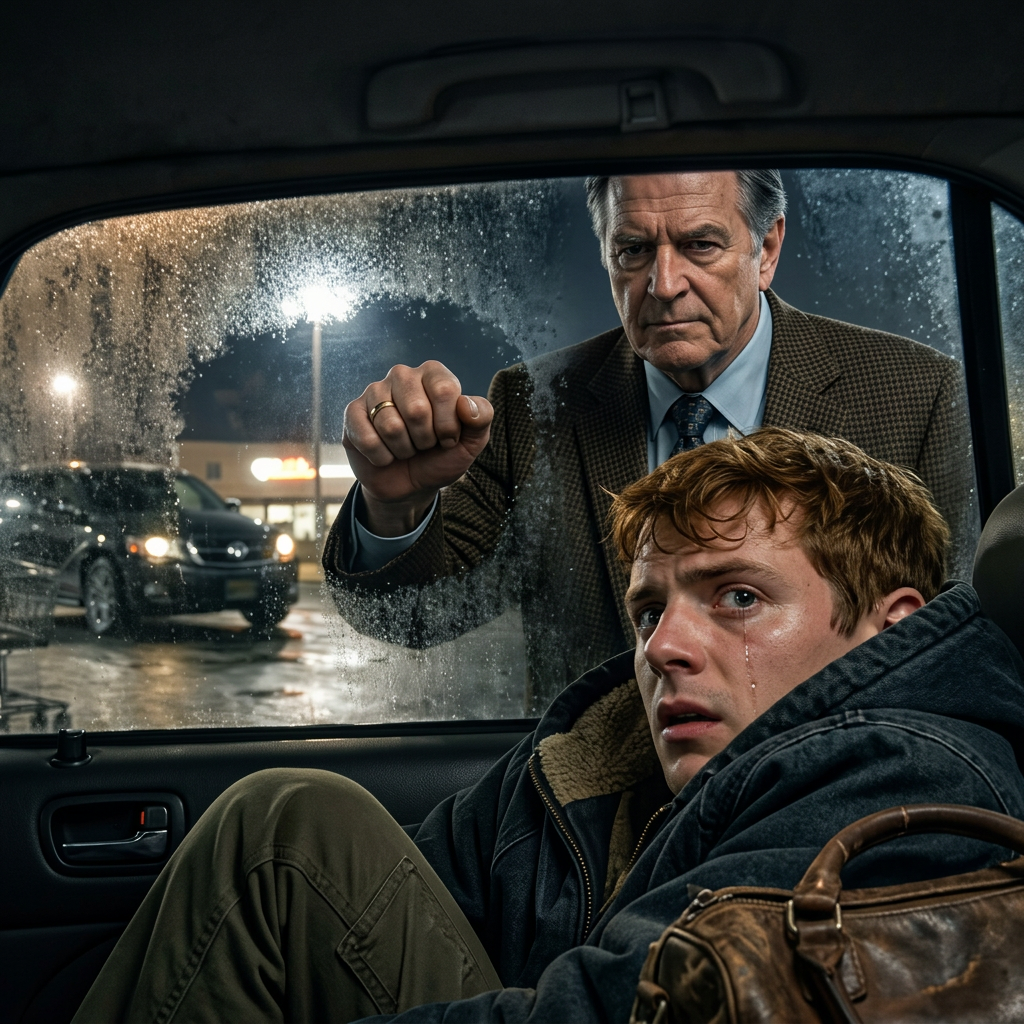 Ik lag opgerold in mijn auto te slapen met nog maar $186 op zak, toen er zachtjes op het raam werd geklopt…