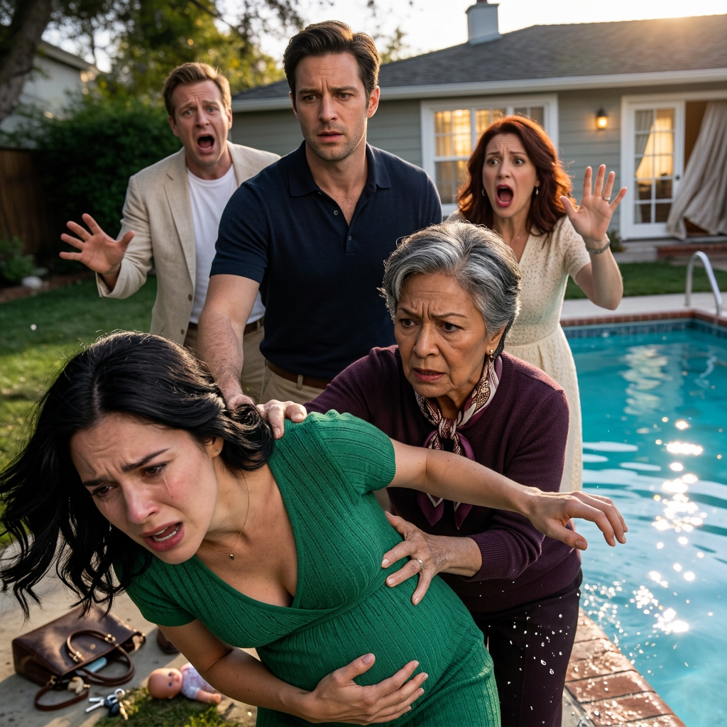 Een momentje… – Mijn MIL duwde me regelrecht het zwembad in om te