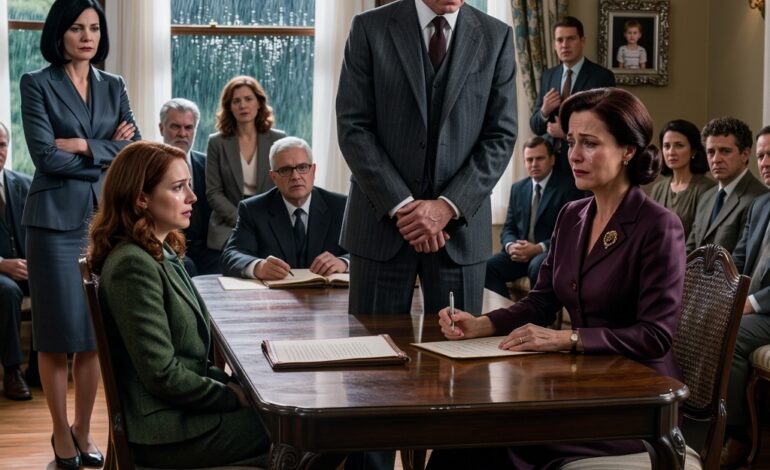 “Mijn moeder schoof de pen over de tafel en zei: ‘Jij bent altijd onze grootste teleurstelling geweest’ – dus ik tekende een erfenis van 4 miljoen dollar weg in het bijzijn van twaalf zwijgende familieleden en liep de regen in met lege handen. Drie jaar later, toen de advocaat van mijn vader belde over het perceel naast ons en hoorde wat mijn naam waard was, duurde de stilte aan de andere kant van de lijn vijftien volle seconden.”