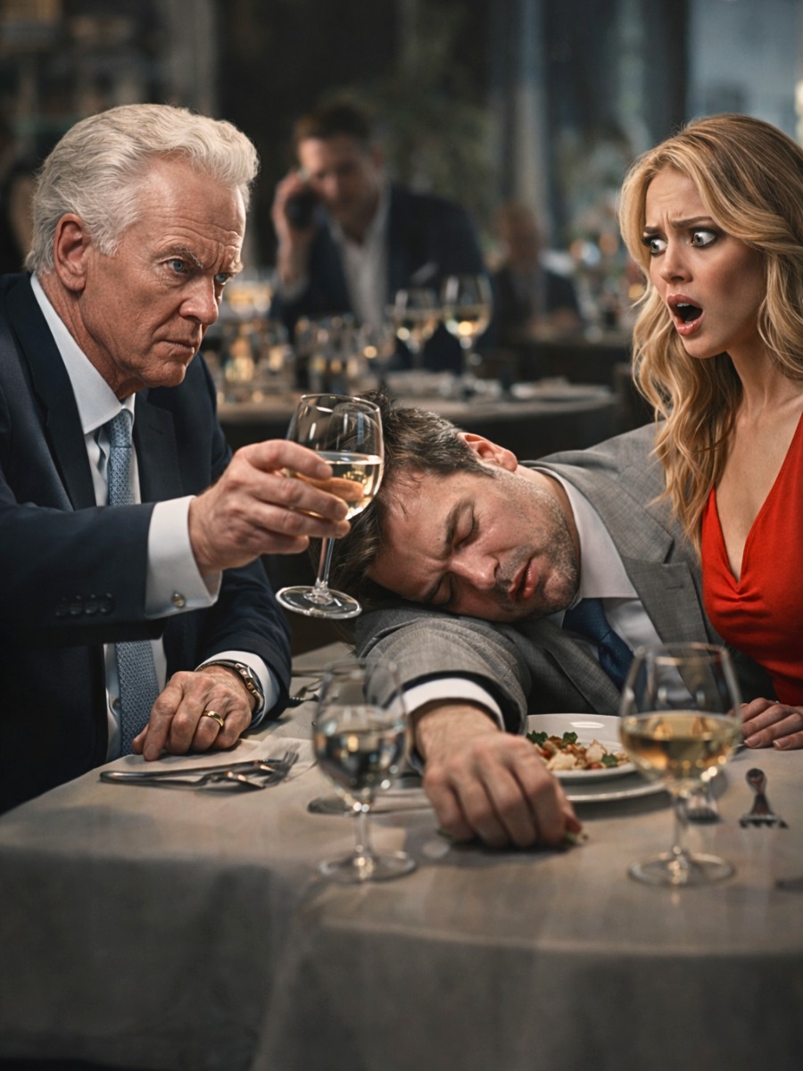 Ik heb mijn bedrijf verkocht voor 60 miljoen dollar en besloot dat te vieren met mijn dochter en haar man. We gingen naar het duurste restaurant van de stad. Toen ik even wegliep om te bellen, kwam een ober naar me toe en zei: ‘Het lijkt erop dat uw dochter iets in uw glas heeft gemorst.’ Dus ging ik terug en verwisselde onze glazen. 15 minuten later…