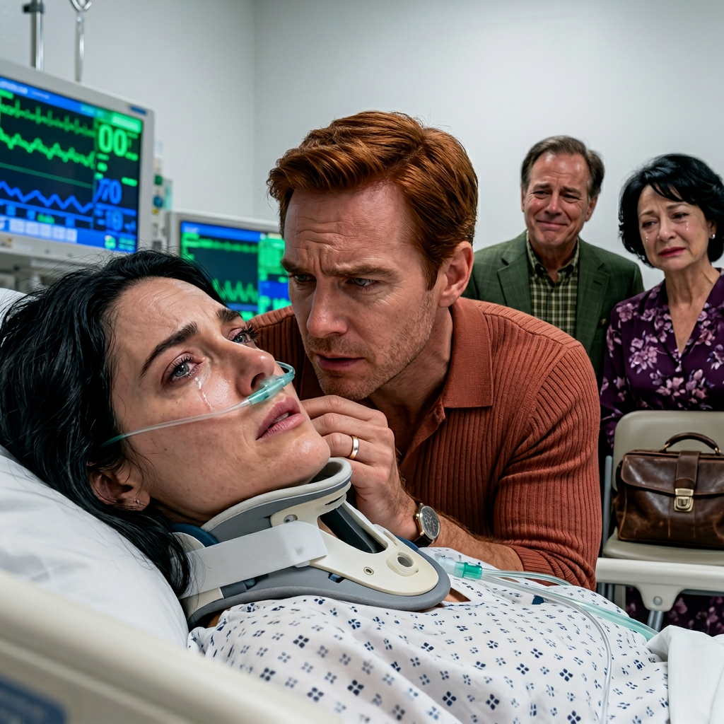 Ik werd wakker door het constante piepen van de intensive care en een metaalachtige smaak in mijn keel. Mijn oogleden fladderden – net genoeg om ze te zien: mijn man, mijn ouders, glimlachend alsof het een feest was. “Alles gaat volgens plan,” mompelde mijn man. Mijn moeder giechelde. “Ze is te naïef om het te beseffen.” Mijn vader voegde eraan toe: “Zorg ervoor dat ze niet kan praten.” Een ijzingwekkend gevoel trok door mijn aderen. Ik kneep mijn ogen dicht… vertraagde mijn ademhaling… en liet mijn lichaam ontspannen. De doden worden niet ondervraagd… en ik heb ook plannen met hen.