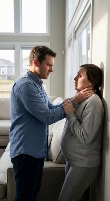 Een momentje… – Acht maanden zwanger voelde ik zijn vingers om mijn keel