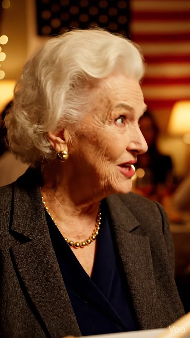 My daughter-in-law shoved a box into my hands and smirked, “Just a little more and Mom will be able to fly away.” The whole dinner table in that suburban house burst out laughing, my son lowered his head as if he hadn’t heard a thing, and I only clutched the gift in my lap and said thank you — until the next morning, when something at the front door left the whole family frozen