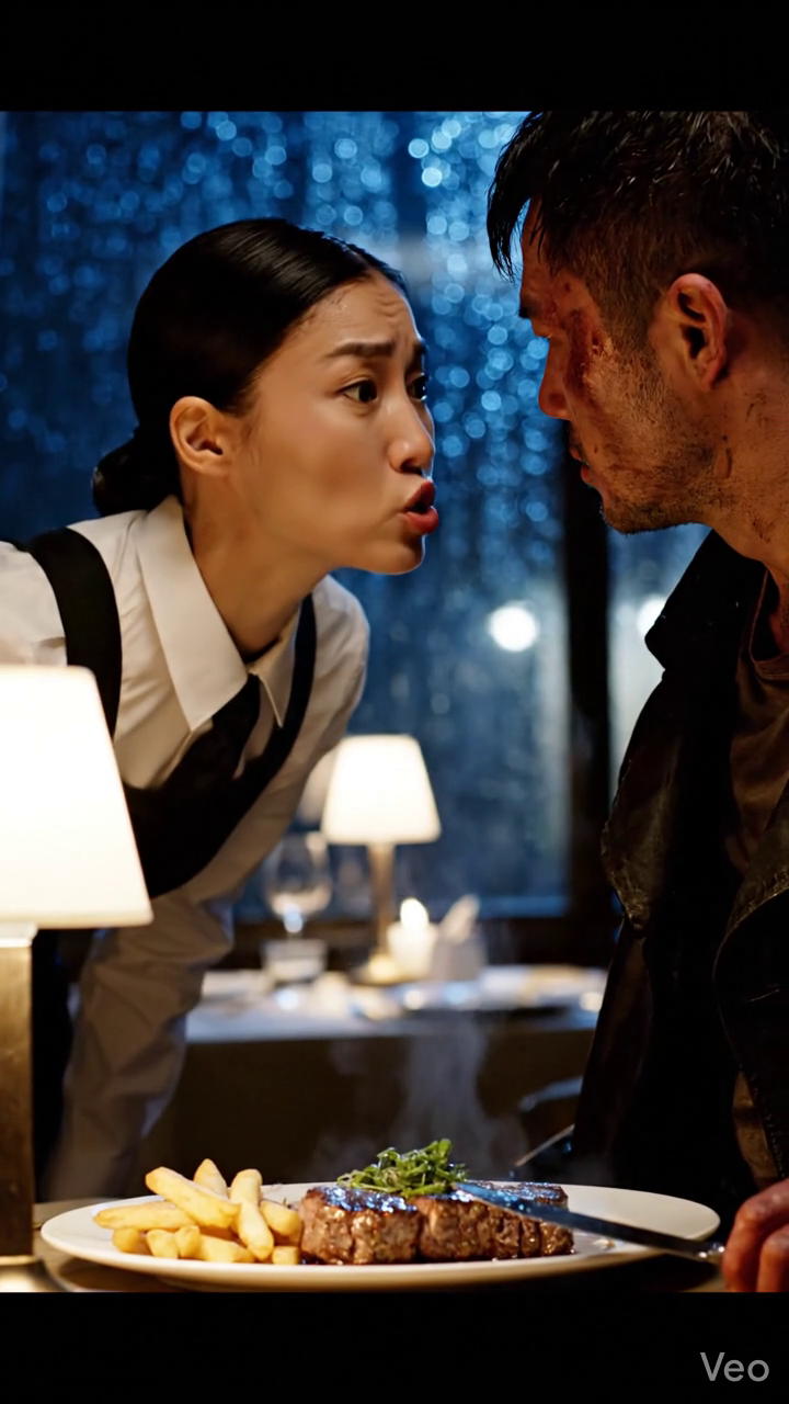 Een undercovermiljonair bestelde een biefstuk, maar de serveerster gaf hem een briefje waardoor hij perplex stond.