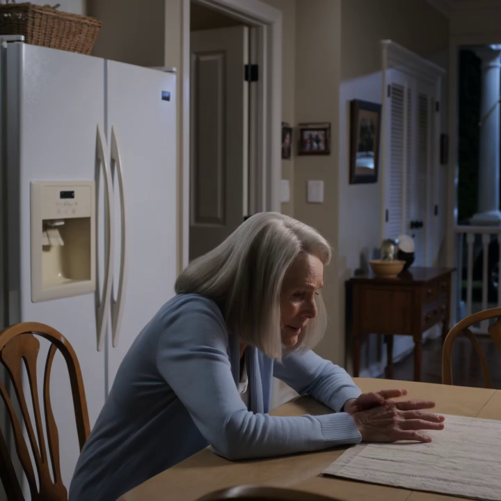 Mijn dochter trof me in het donker aan en fluisterde: ‘Mam, waarom is er geen eten in huis? Krijg je niet elke maand 10.000 dollar?’ Mijn schoondochter trok een zwakke, koude glimlach op haar lippen en zei kalm: ‘Ik beheer al het geld in dit huis.’ Mijn dochter deed langzaam haar oorbellen uit… en op dat moment leek de hele kamer te veranderen.